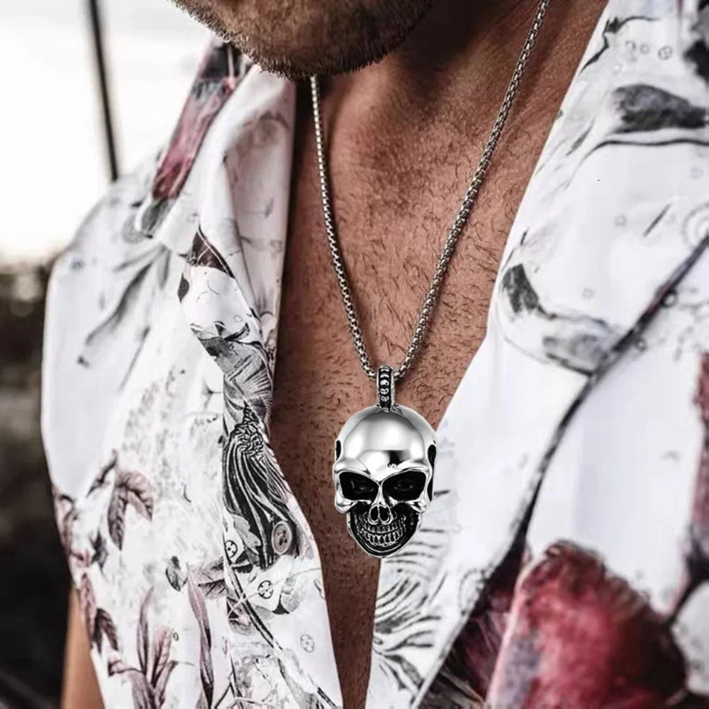 ❤️Fashion trendy skull Pendant necklace, N90201P153